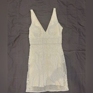 White size 10 Sherri Hill sequin dress